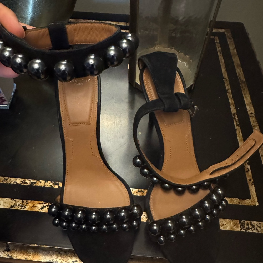 Givenchy Black Heeled Shoes with Studded Design